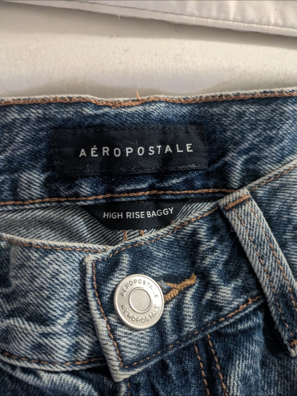 Aeropostale High Rise Baggy Jeans -  Blue Denim